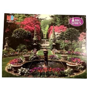 1993 Hasbro MB 1000 PC Jigsaw Puzzle, Garden in Bloom, PA #4962-8 NIB Ages 12+